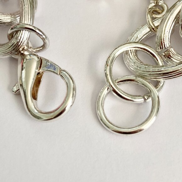 Silver Sea Life Starfish Charm Bracelet 8-8.5" Chain Beach Plus Size Plated - Picture 6 of 10